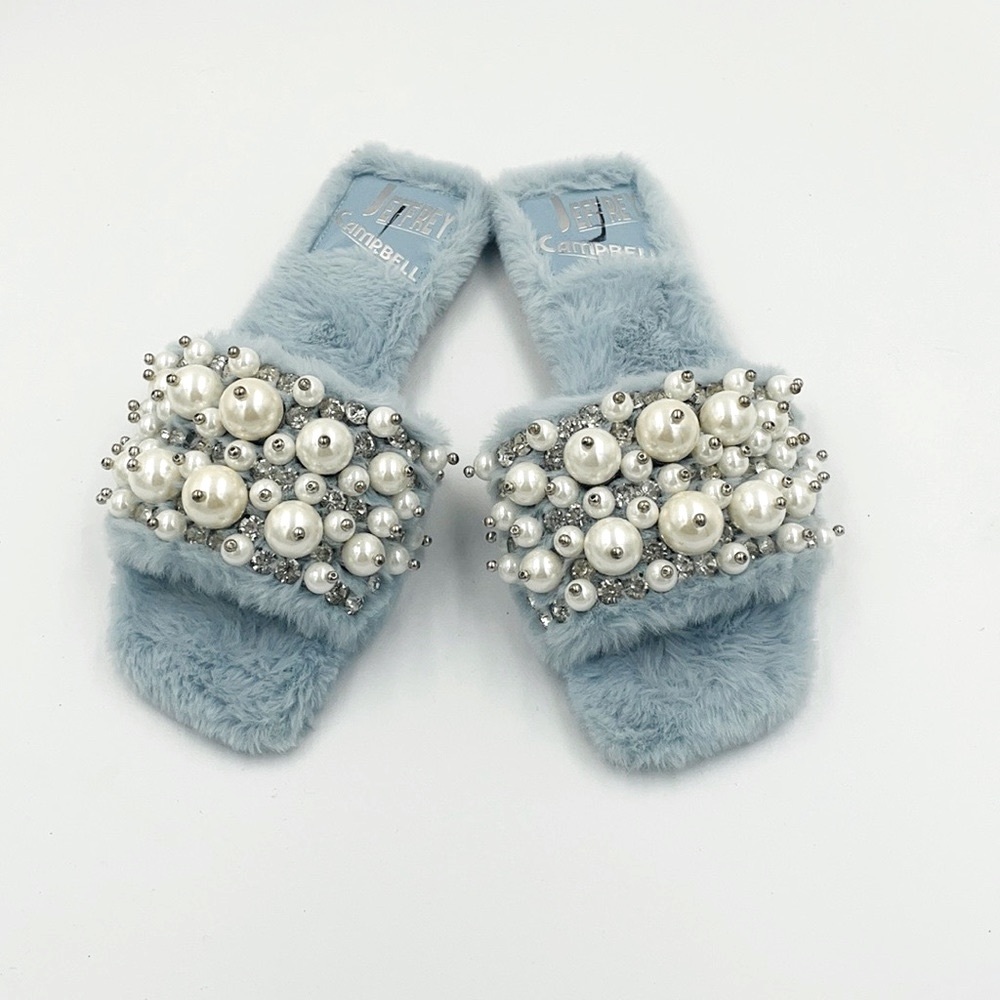 Jeffrey Campbell Facile Faux Fur Slide Sandal
